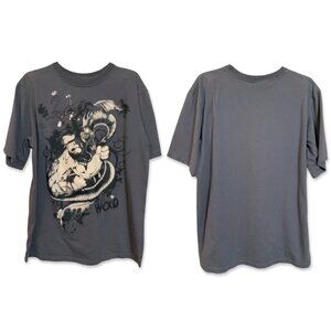 WCKD Crew Neck Popeye and Snake Graphic Short Sleeve Tee Men XL Blue